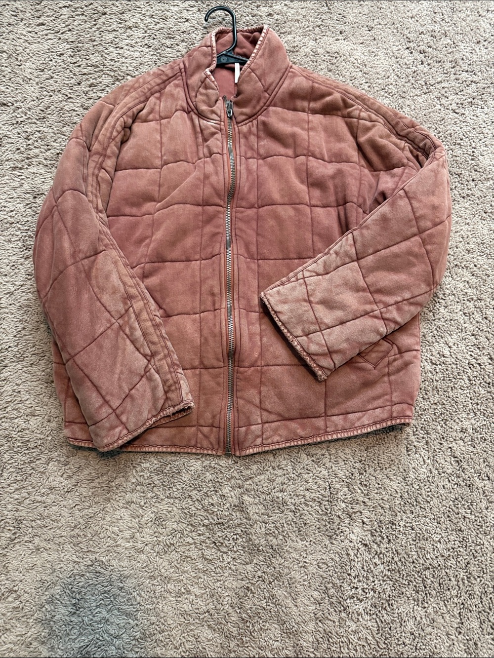 Free People Dolman Quilted Zip Knit Jacket - Dusty Rose Brown